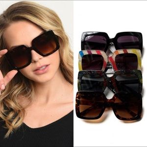 New! Oversized Square Sunglasses Various Colors